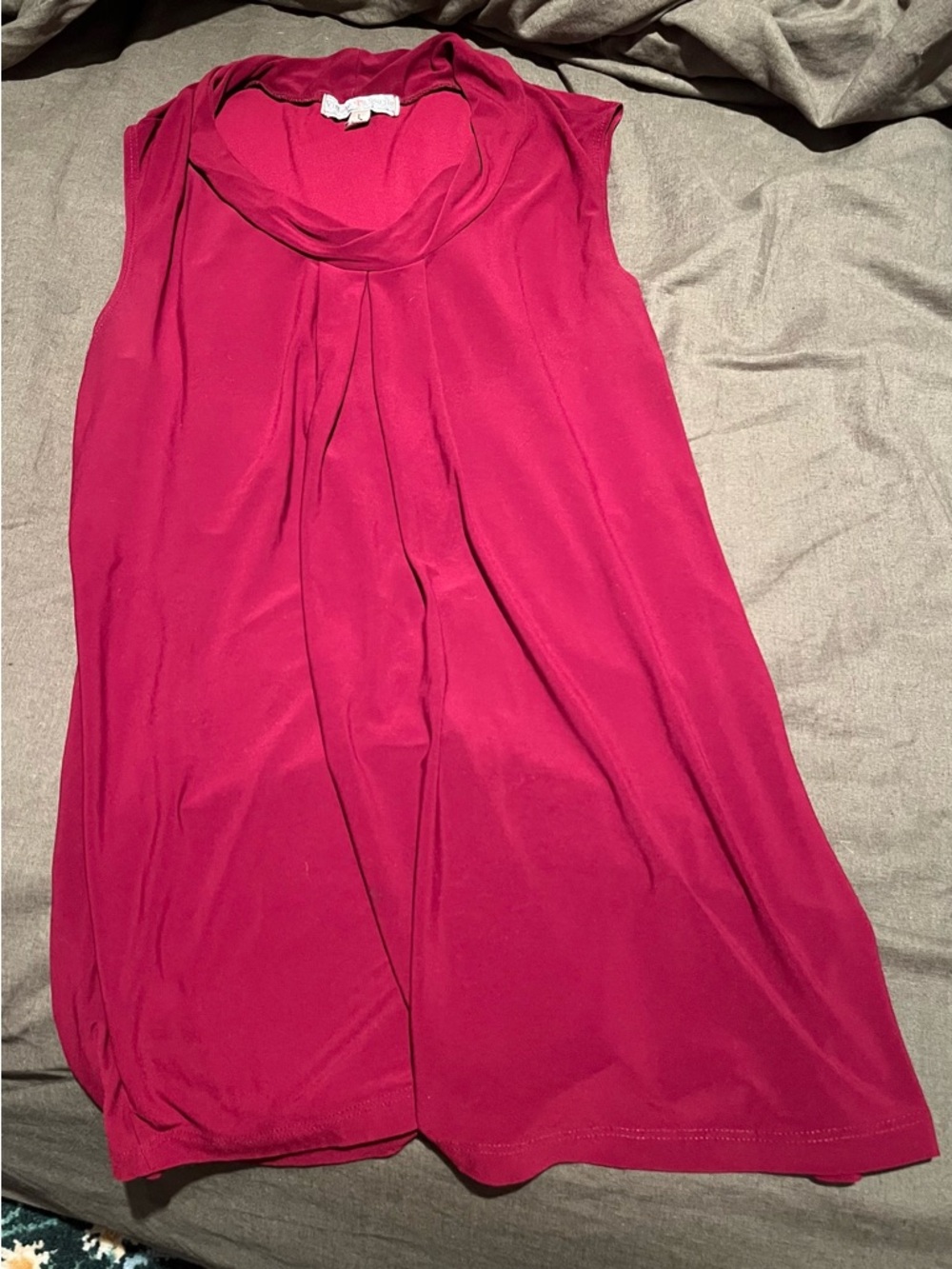 Sleeveless Cowl Neck Tank - Deep Raspberry - Vintage Suzie